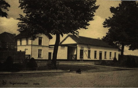 Zicht op station, Ingelmunster, ca 1910