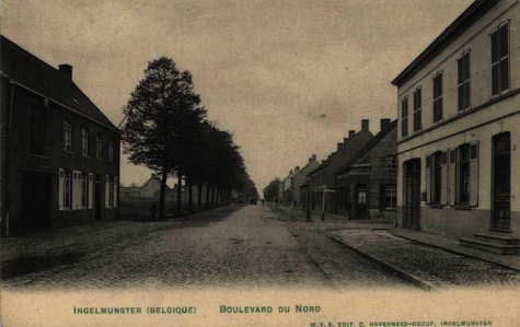 Zicht op de Bruggestraat, Ingelmunster, ca 1910