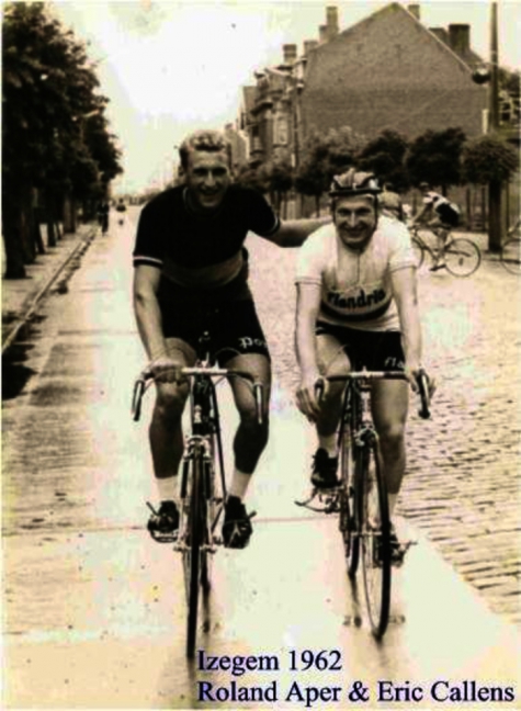 Coureurs Roland Aper en Eric Callens, Gits, 1962