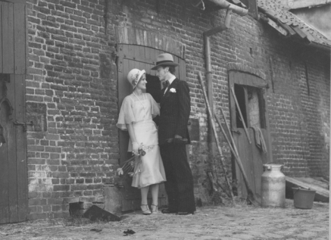 Huwelijksfoto Carlos Lapeire en Sonia Vandoorne, Izegem, 13 augustus 1976