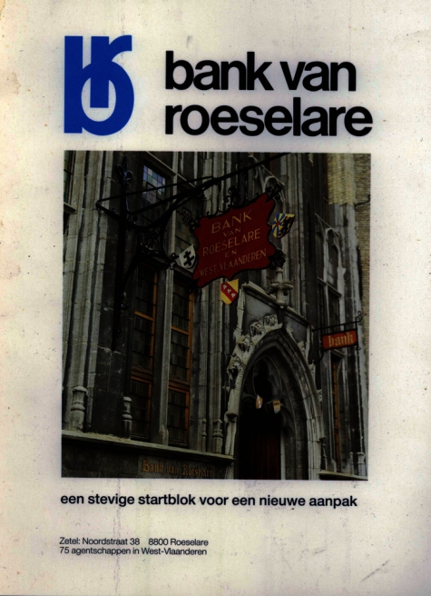 Publiciteit van de bank van Roeselare, Roeselare, +/- 1985