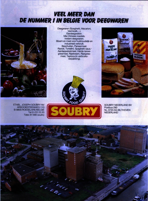 Publiciteit van Soubry, Roeselare, +/- 1985  