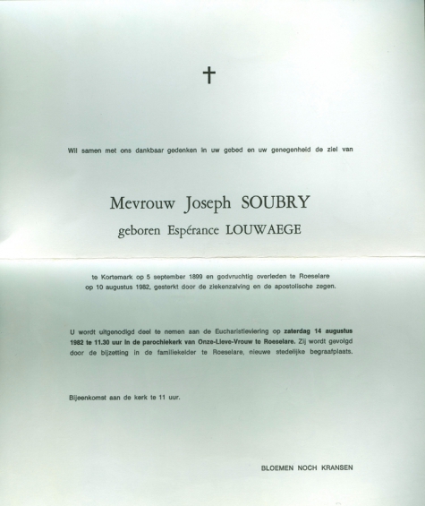 Herinneringen aan de stichters van Soubry, Roeselare Herinneringen aan de stichters van Soubry, Roeselare