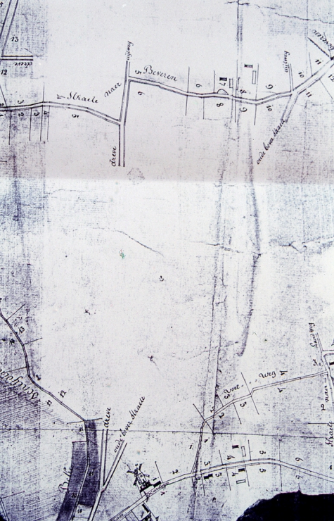 Fragment kaart begin Ardooisesteenweg, 1820