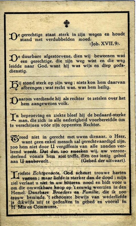 Bidprentje Prosper Beheyt, 1931