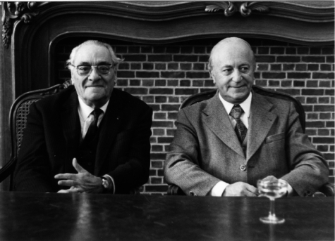 Burgemeesters Robert De Man en Albert Biesbrouck, 1977