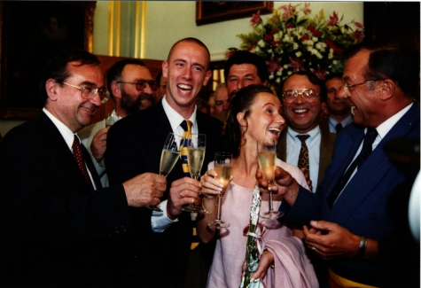 Ontvangst Frederik Deburghgraeve na gouden medaille, 1996