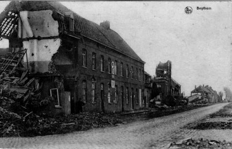 Vernielde woonhuizen in Beitem