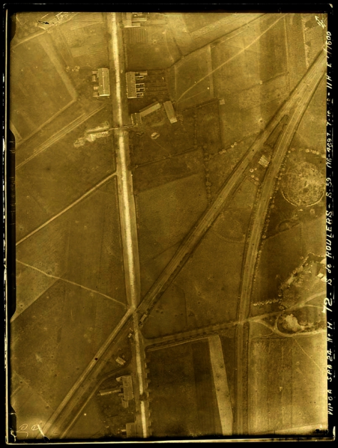 Luchtfoto spoorweg Roeselare-Ieper en Roeselare-Menen