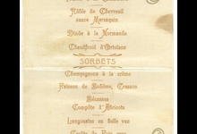 Franstalige menukaart, 1905 Franstalige menukaart, 1905