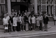 Amerikanen worden ontvangen op gemeentehuis, Moorslede juni 1973 Amerikanen worden ontvangen op gemeentehuis, Moorslede juni 1973