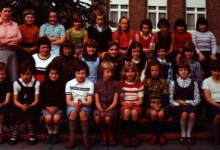 4de leerjaar met Mevrouw Mia Callewaert, Gits, 1977(?)