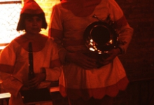 Muziekkorps van Gits neemt deel aan Kattenstoet, 1972