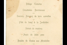 Franstalige menukaart 1912