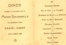 Franstalige menukaart 1921