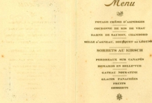 Franstalige menukaart 1928