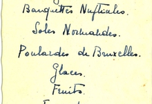 Franstalige menukaart 1950 Franstalige menukaart 1950