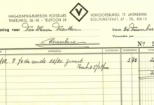 Factuur van Tegelfabriek Vande Walle , Roeselare, 1938 