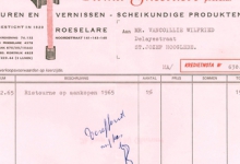 Creditnota van de NV Gheeraert, Roeselare, 1965 