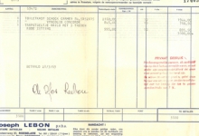 Factuur van de pvba Ets Joseph Lebon, Roeselare, 1969