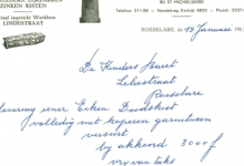Handgeschreven factuur van Marcel Rogge-Vangheluwe, Roeselare, 1963 