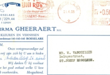 Briefhoofding Firma Gheeraert N.V,  Roeselare, 1965