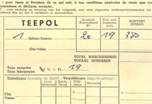 Factuur NV Belgian Shell Cy, Roeselare , 1956