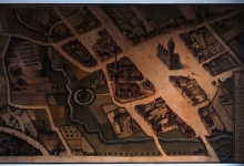 Muurschildering naar Sanderuskaart 1641 door Emiel Devos