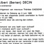 Albert Decin, Roeselare