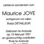 Maurice Joye, Ardooie