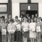Uitreiking getuigschriften leerlingen 6e leerjaar, Lichtervelde, schooljaar 88-89
