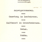 Menukaart Huwelijksjubileum, 1964