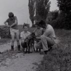 Kinderen op boerderij van M. Geldof, Staden juli 1972