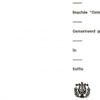 Menukaarten voor de St Ceciliafeesten van de Harmonie "Door strijd naar kunst" doorheen de jaren 1971-1995