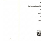 Menukaarten voor de St Ceciliafeesten van de Harmonie "Door strijd naar kunst" doorheen de jaren 1971-1995