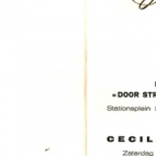 Menukaarten voor de St Ceciliafeesten van de Harmonie "Door strijd naar kunst" doorheen de jaren 1971-1995