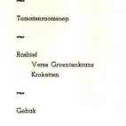 Menukaarten voor de St Ceciliafeesten van de Harmonie "Door strijd naar kunst" doorheen de jaren 1971-1995