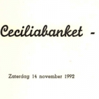 Menukaarten voor de St Ceciliafeesten van de Harmonie "Door strijd naar kunst" doorheen de jaren 1971-1995