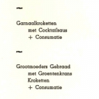 Menukaarten voor de St Ceciliafeesten van de Harmonie "Door strijd naar kunst" doorheen de jaren 1971-1995