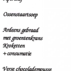 Menukaarten voor de St Ceciliafeesten van de Harmonie "Door strijd naar kunst" doorheen de jaren 1971-1995