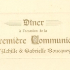 Franstalige menukaart eerste communie