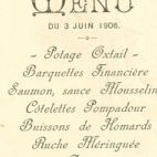 Franstalige menukaart 1906