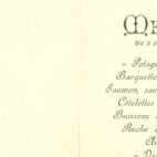 Franstalige menukaart 1906