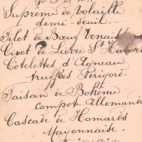 Franstalige menukaart 1913
