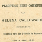 Prentje Plechtige Communie, 1931