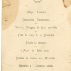 Franstalige menukaart 1912