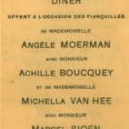 Franstalige menukaart 1924 