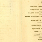 Franstalige menukaart 1928