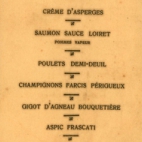 Franstalige menukaart 1926