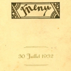 Franstalige menukaart Huwelijk 1932